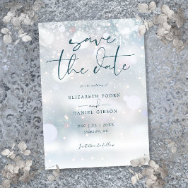 Winter Wonderland Snö Bröllop Spara Datumet