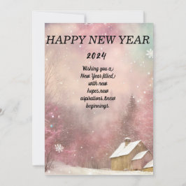 "Winter Wonderland: Snö-Kissed New Year's Card Julkort
