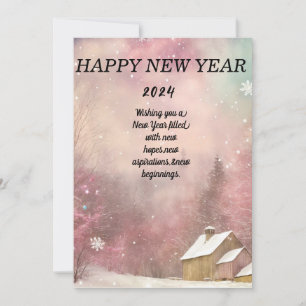 "Winter Wonderland: Snö-Kissed New Year's Card Julkort