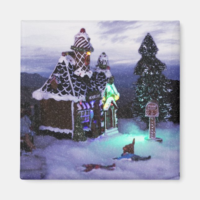 Winter Wonderland Snö Scene 2020 Magnet (Framsidan)
