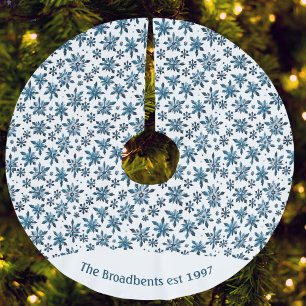 Winter Wonderland Snöflingor jul Julgransmatta Borstad Polyester