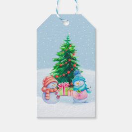 Winter Wonderland Snögubbars Gift Märkre Presentetikett