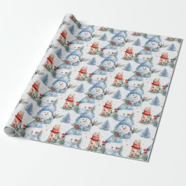 Winter Wonderland Snögubbars Wrapping Papper Presentpapper
