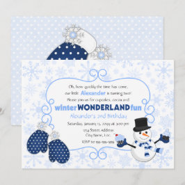 Winter Wonderland Snögubbe Birthday Inbjudningar