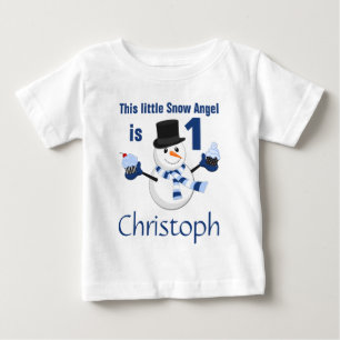 Winter Wonderland Snögubbe First Birthday Tee