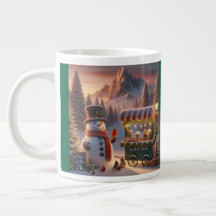 Winter Wonderland Snögubbe Hett Chocolate Cart Jumbo Mugg