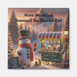 Winter Wonderland Snögubbe Hett Chocolate Cart Magnet
