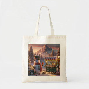 Winter Wonderland Snögubbe Hett Chocolate Cart Tygkasse