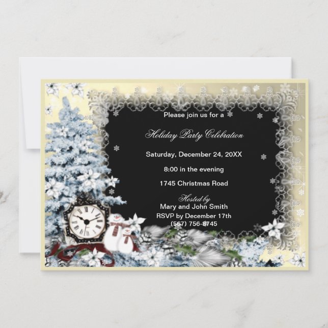 Winter Wonderland Snögubbe jul Party Inbjudan (Framsida)