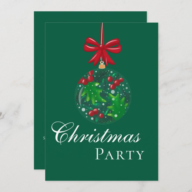 Winter Wonderland Snow Globe Christmas Party Inbjudningar (Fram/baksida)