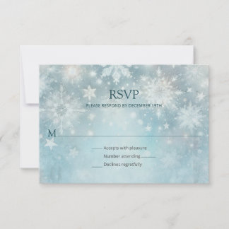 Winter Wonderland Snowflake Bröllop OSA Kort