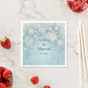 Winter Wonderland Snowflake Bröllop OSA Pappersservett