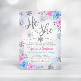 Winter Wonderland Snowflake Gender Reveal Inbjudan