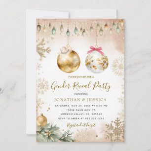 Winter Wonderland Snowflake Gender Reveal Party Inbjudningar