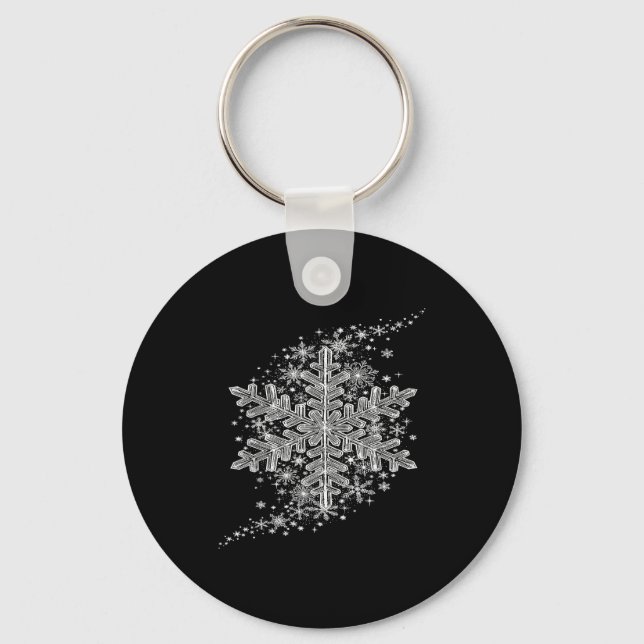 Winter Wonderland Snowflake Holiday Design For Men Nyckelring (Framsida)