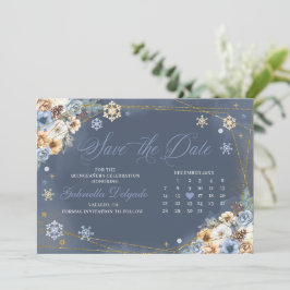 Winter Wonderland Snowflake Save Date Inbjudningar