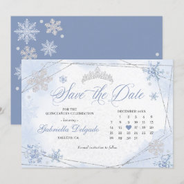 Winter Wonderland Snowflake Save Date Inbjudningar