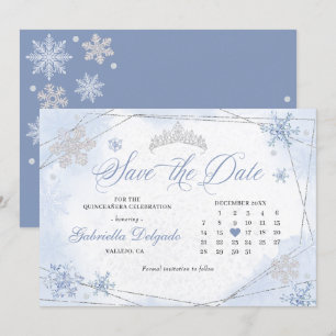 Winter Wonderland Snowflake Save Date Inbjudningar