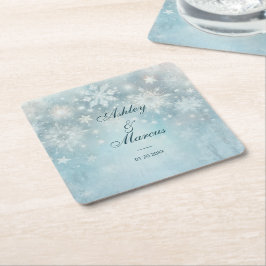 Winter Wonderland Snowflake Underlägg Papper Kvadrat