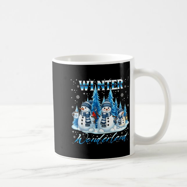 Winter Wonderland Snowman Family Snowflake Cozy Wi Kaffemugg (Höger)