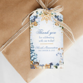 Winter Wonderland Snowy Helgdag Quinceanera Favor Presentetikett