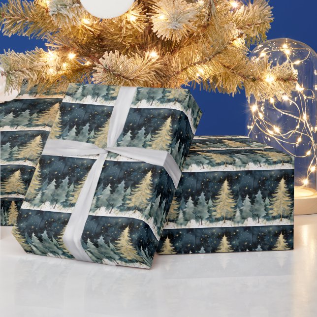 Winter Wonderland Sparkling Julgranar Presentpapper (Helgdagar)