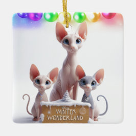 Winter Wonderland Sphynx jul Ornament