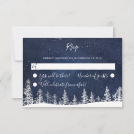 Winter Wonderland Starry Night Snö Forest Bröllop OSA Kort