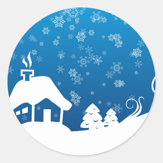 Winter Wonderland Sticker Runt Klistermärke (Framsida)