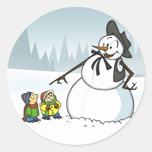 Winter Wonderland Stickers Runt Klistermärke (Framsida)