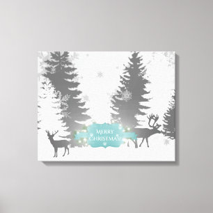 Winter Wonderland Stretched Kanvastryck - Teal