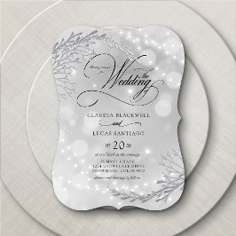 Winter Wonderland String Ljus Bröllop Inbjudningar