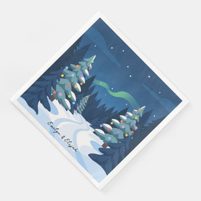 Winter Wonderland Style Christmas Party Napkin Pappersservett (Hörn)