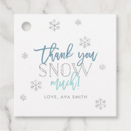 Winter Wonderland Tack Snö Mycket Blue Gåvor Etiketter