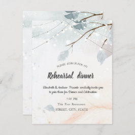 Winter Wonderland, Träd Gren Rehearsal Dinner Inbjudningar