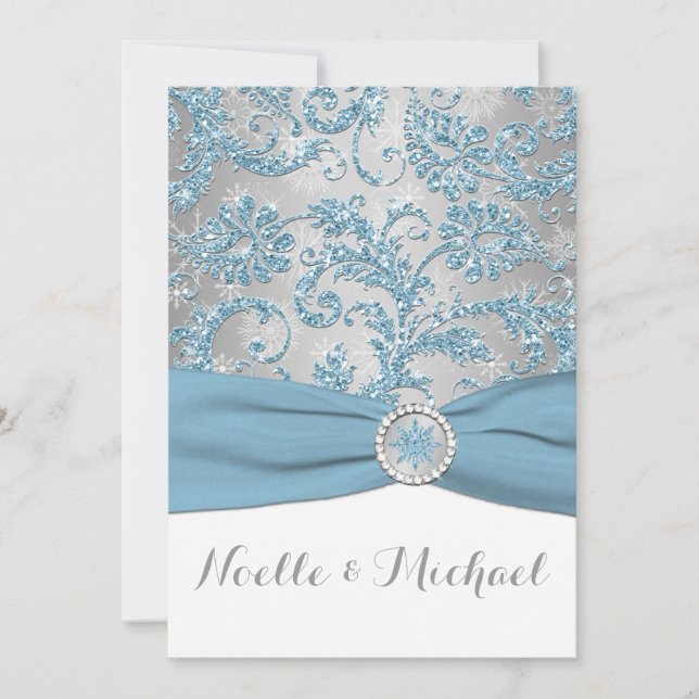 Winter Wonderland, tryckt Crystal Buckle Inbjudan  (Framsida)