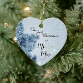 Winter Wonderland | Vår första jul, herr och fru Julgransprydnad Keramik