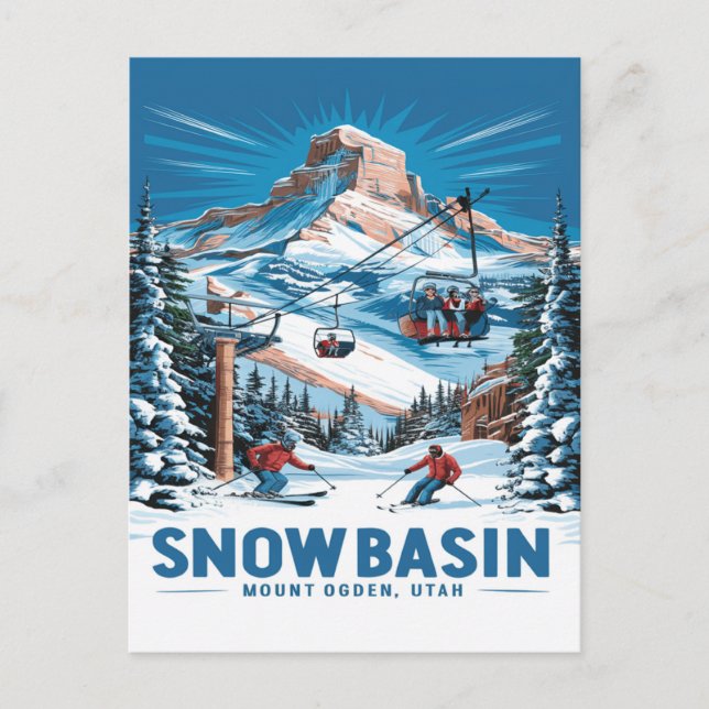 Winter Wonderland vid Snö bäcken Vykort (Framsida)