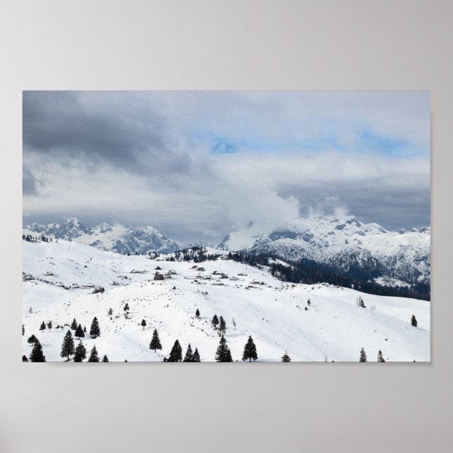 Winter wonderland vid Velika Planina, Slovenien Poster (Framsidan)