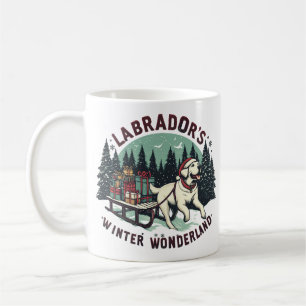 Winter Wonderland Vintage Labrador Hund jul Kaffemugg