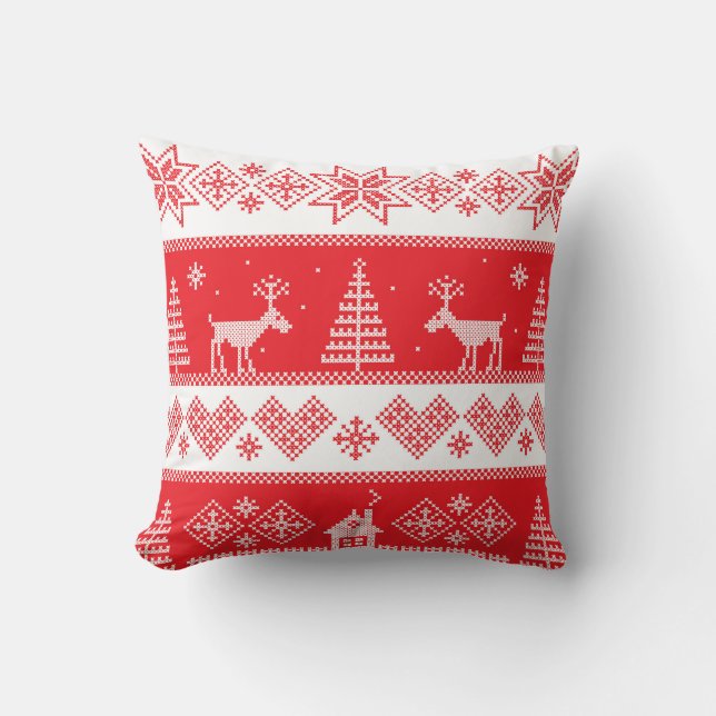 Winter Wonderland: Vintage Seamless Design. Kudde (Framsida)