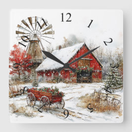 Winter Wonderland Wall Clock Fyrkantig Klocka