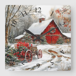 Winter Wonderland Wall Clock Fyrkantig Klocka