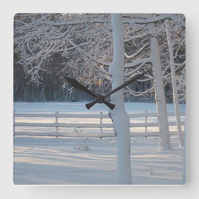 Winter Wonderland Wall Clock Fyrkantig Klocka (Framsida)