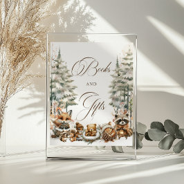 Winter Wonderland Watercolor Animals Gifts Sign Poster