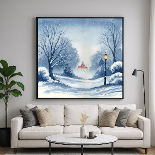 Winter Wonderland - Watercolor Stil Ligcape Poster