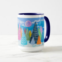 Winter Wonderland Whimsical Forest Art