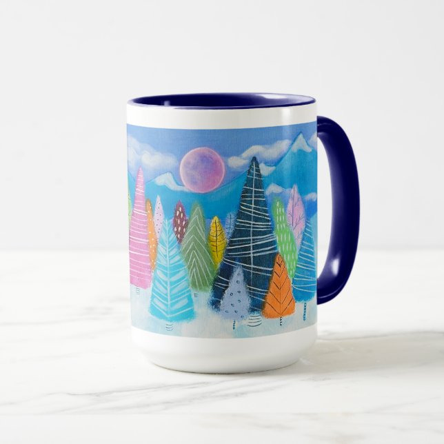 Winter Wonderland Whimsical Forest Art Mugg (Framsida höger)