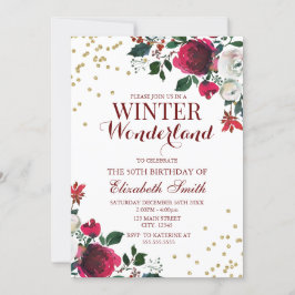 Winter Wonderland White Flowers invitation Inbjudningar