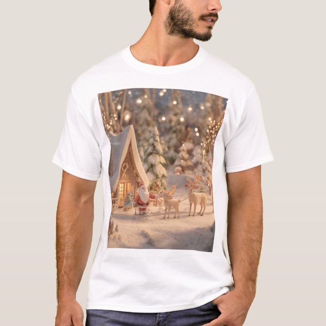 Winter Wonderland with Santa T Shirt (Framsida)